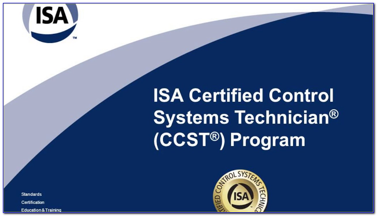 Isa Certified Control Systems Technician Certification
