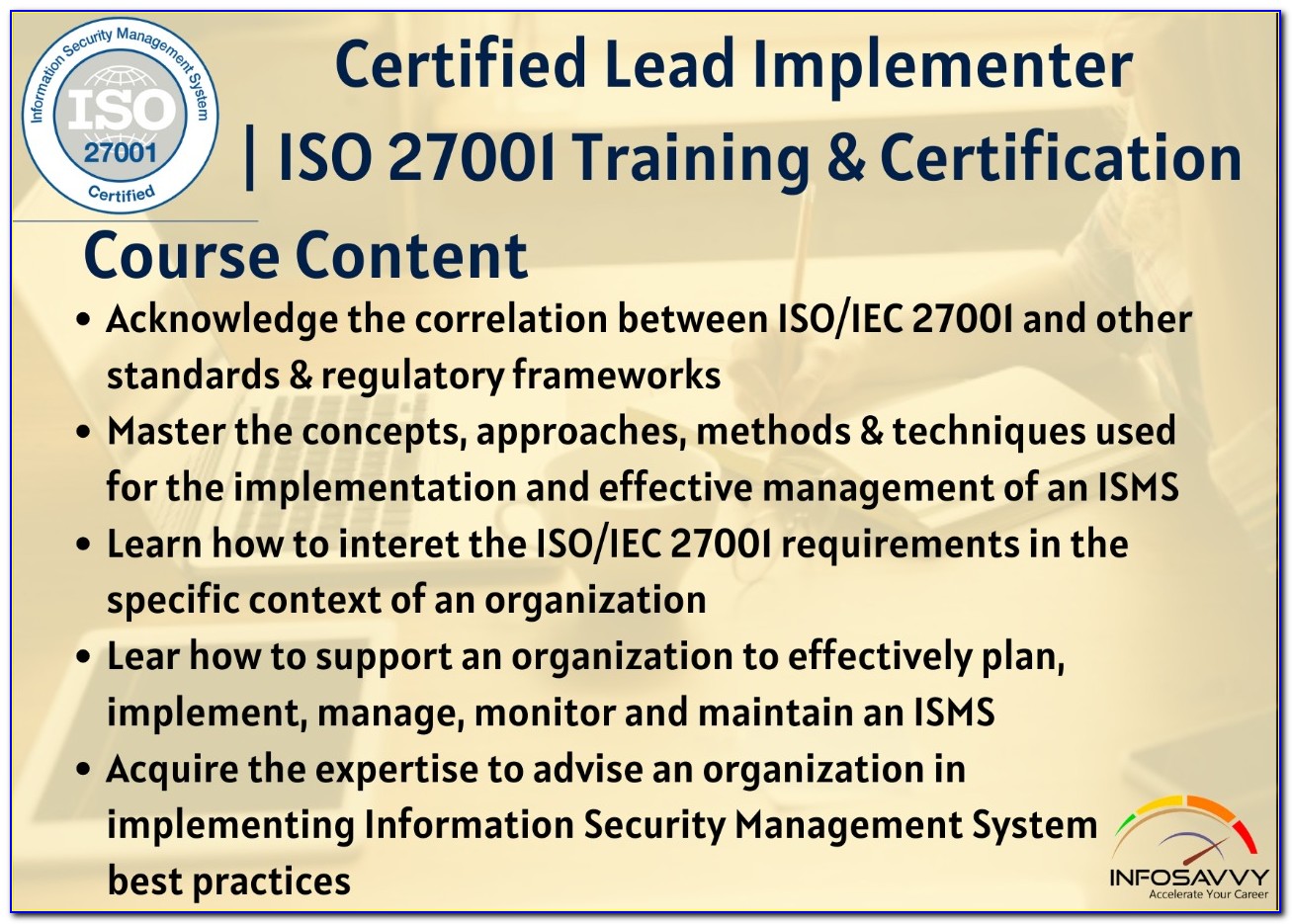 Iso 27001 Lead Implementer Certification Requirement