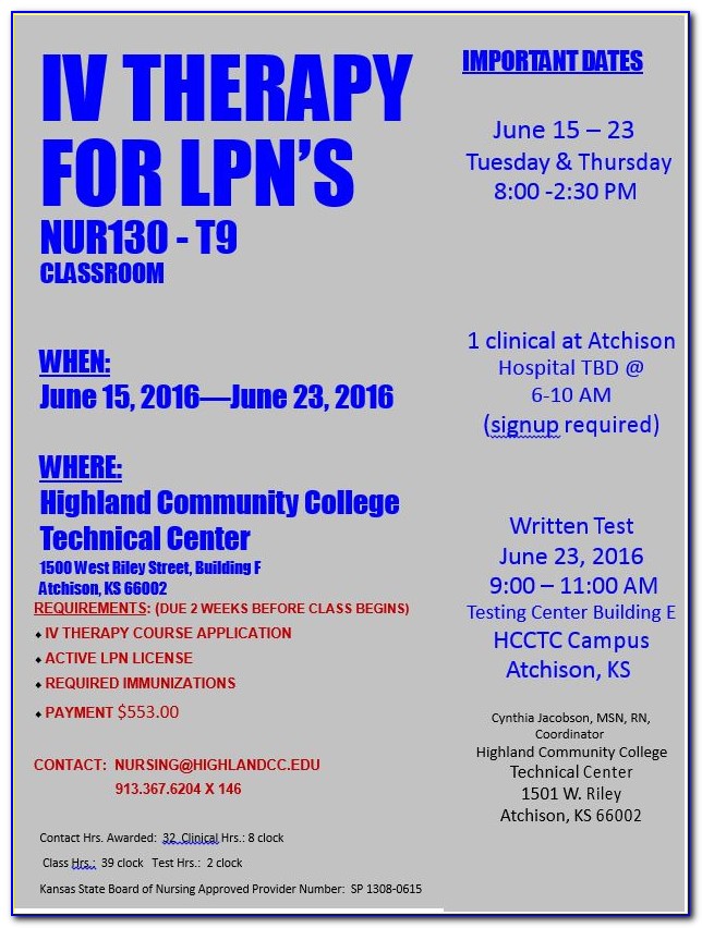 Iv Therapy Certification For Lpn Near Me
