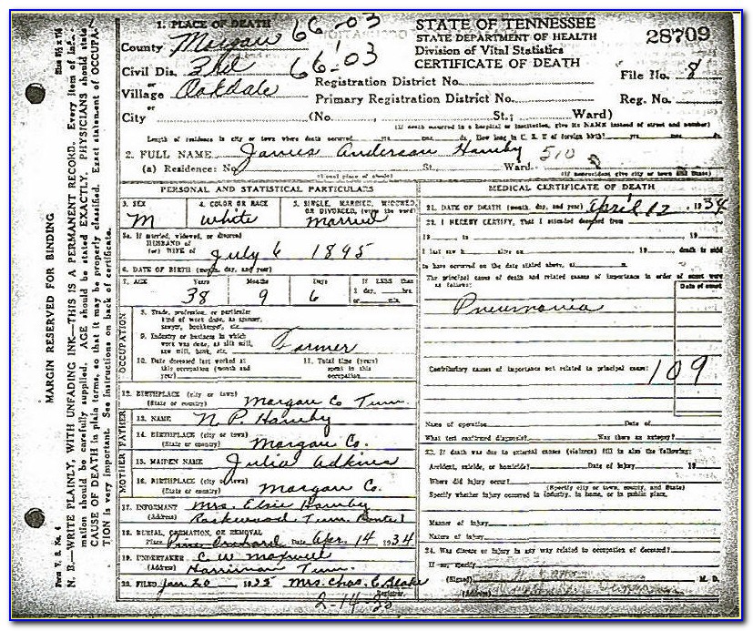 Jefferson County Alabama Health Department Birth Certificate