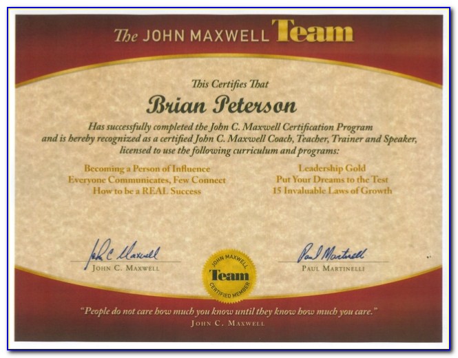 John Maxwell Leadership Coaching Certification