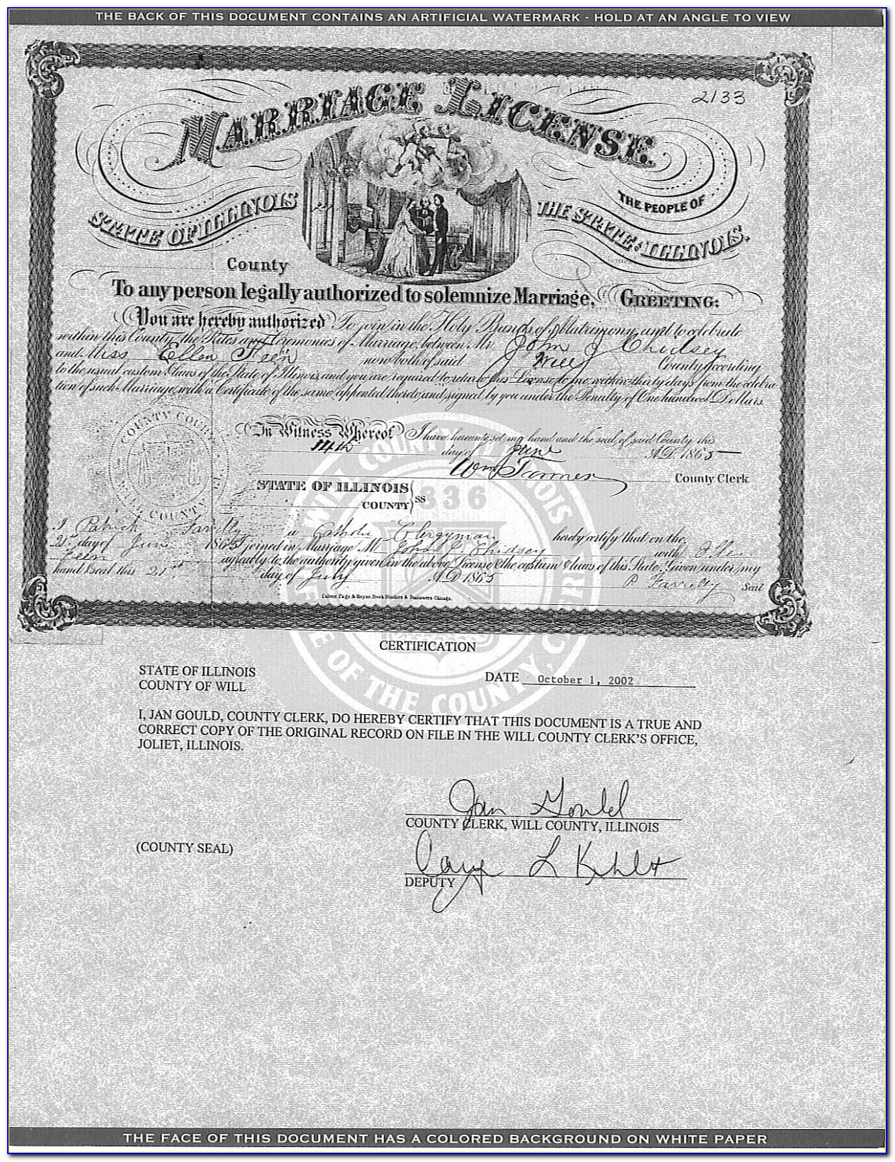 Kane County Illinois Birth Certificate Copy