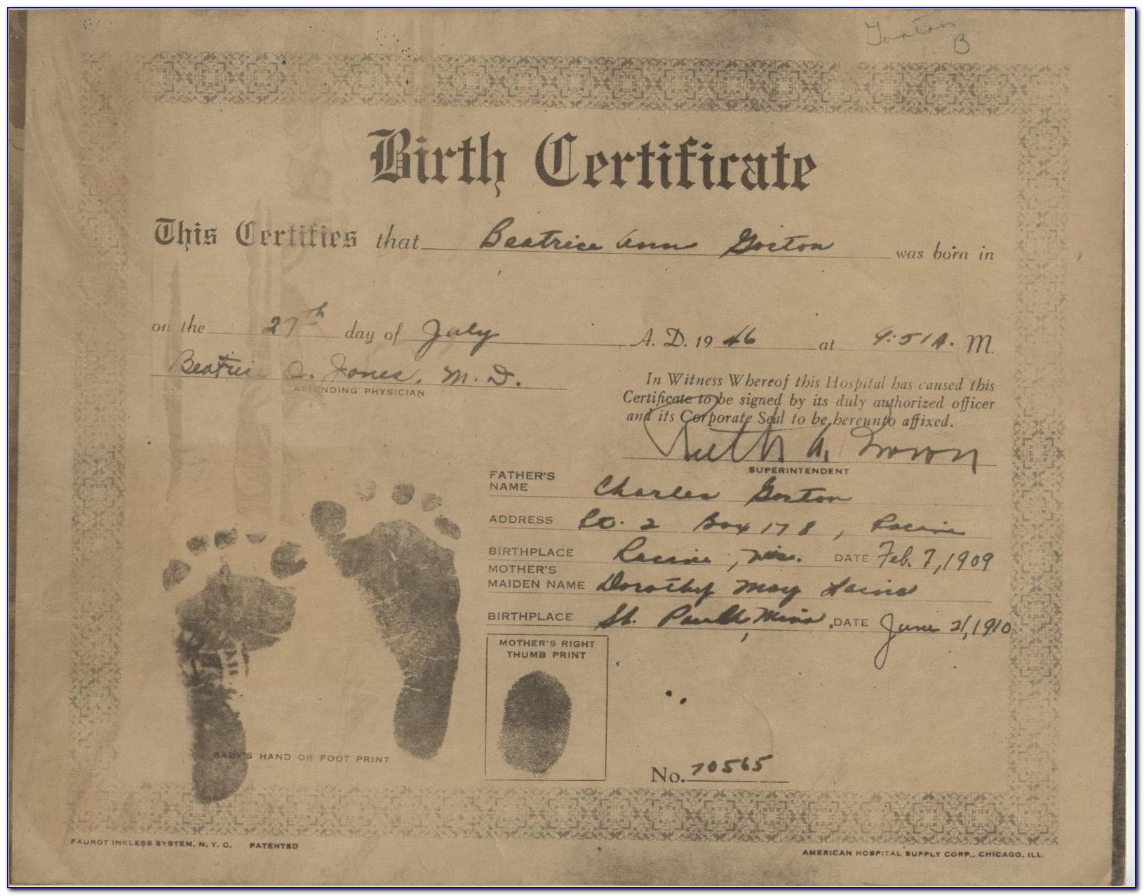Laminated Birth Certificate Passport