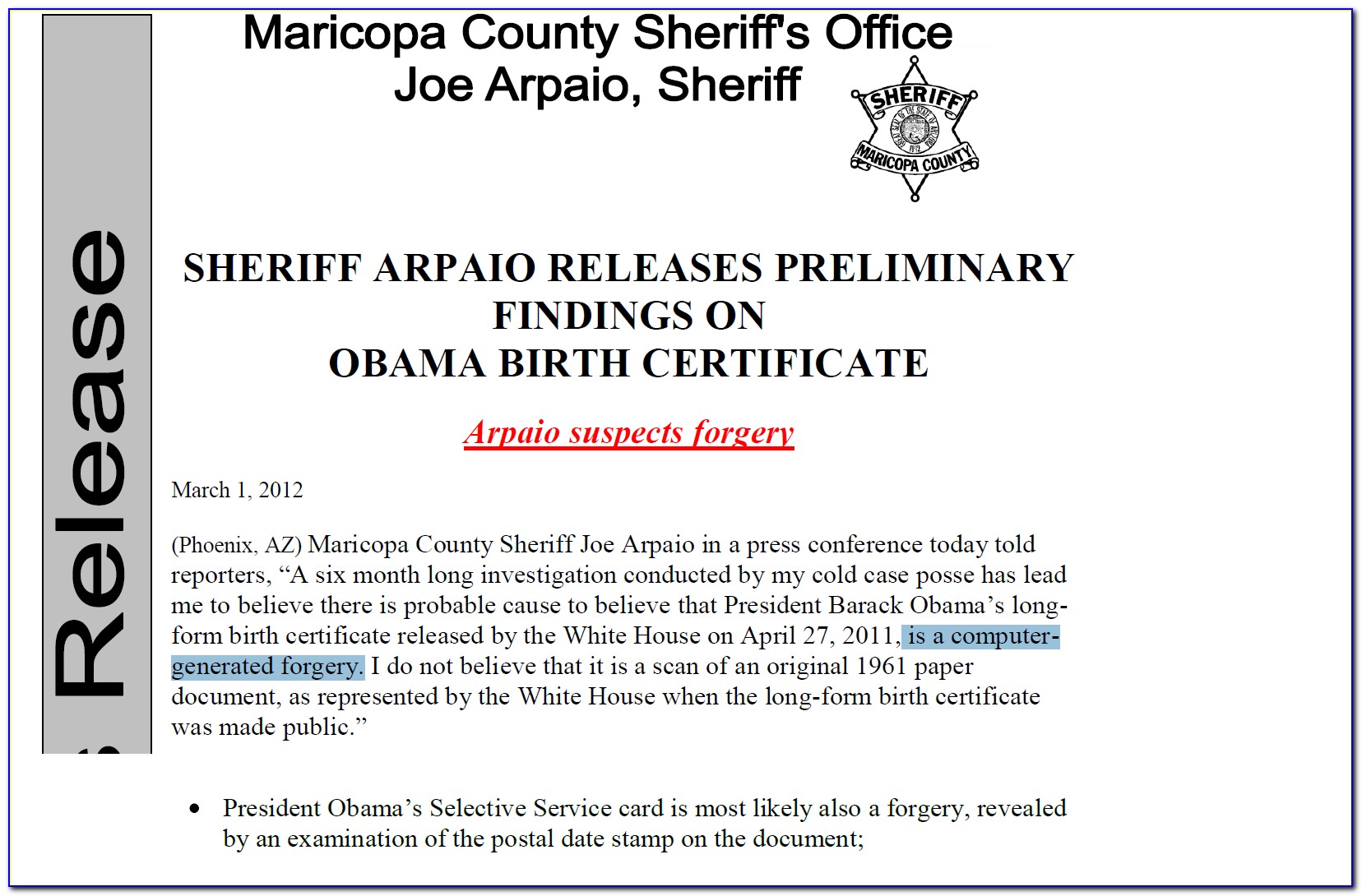 Maricopa County Az Birth Certificate