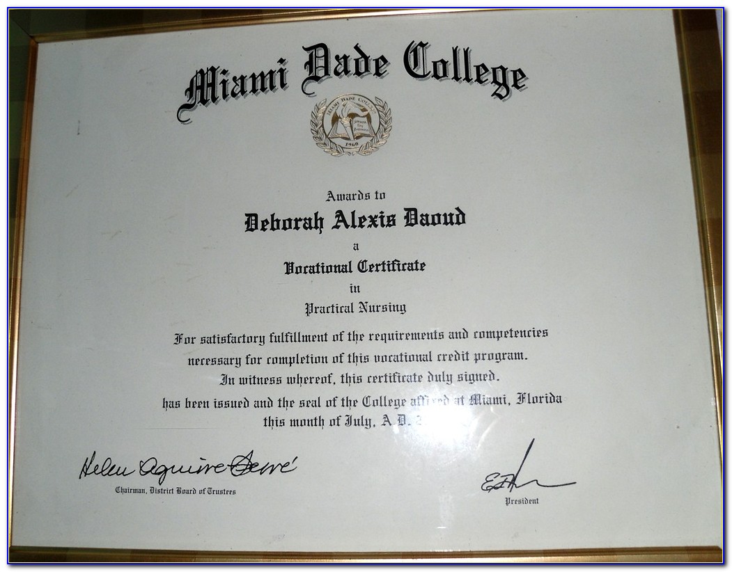 Miami Dade College Certificate Courses