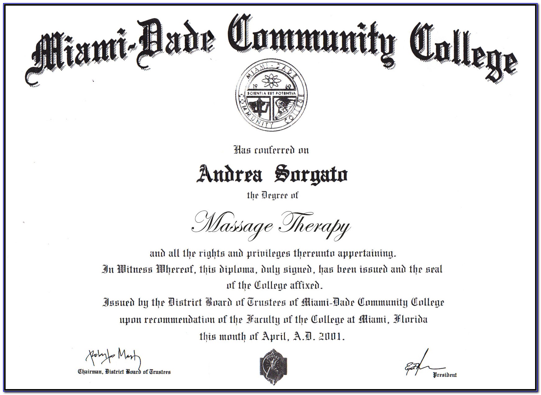 Miami Dade College Certificates