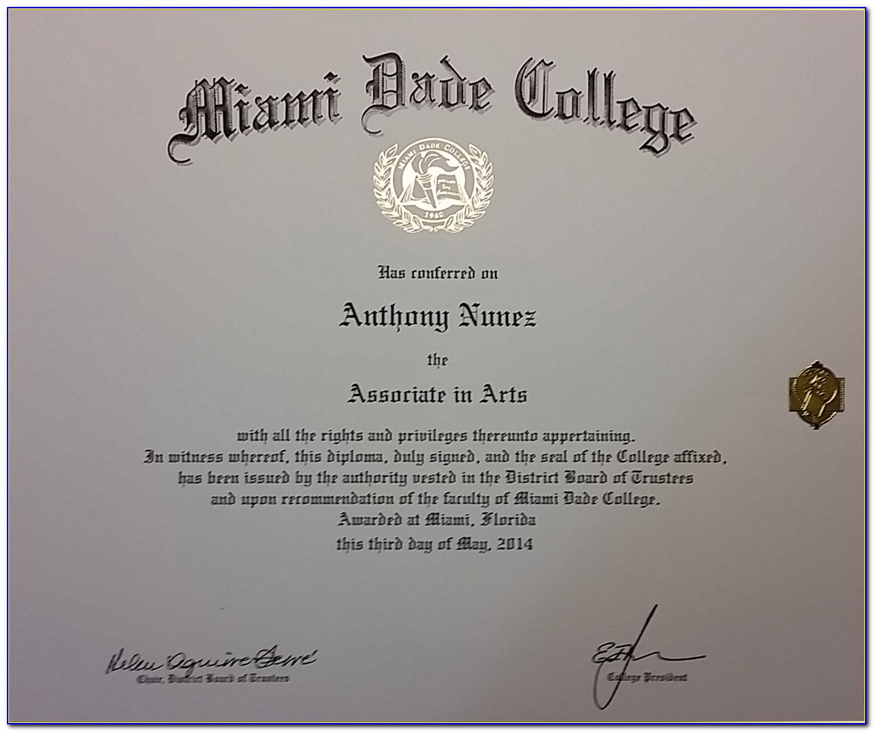 Miami Dade College Technical Certifications