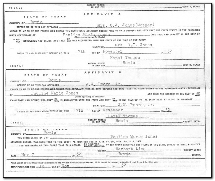 Midland County Birth Certificate