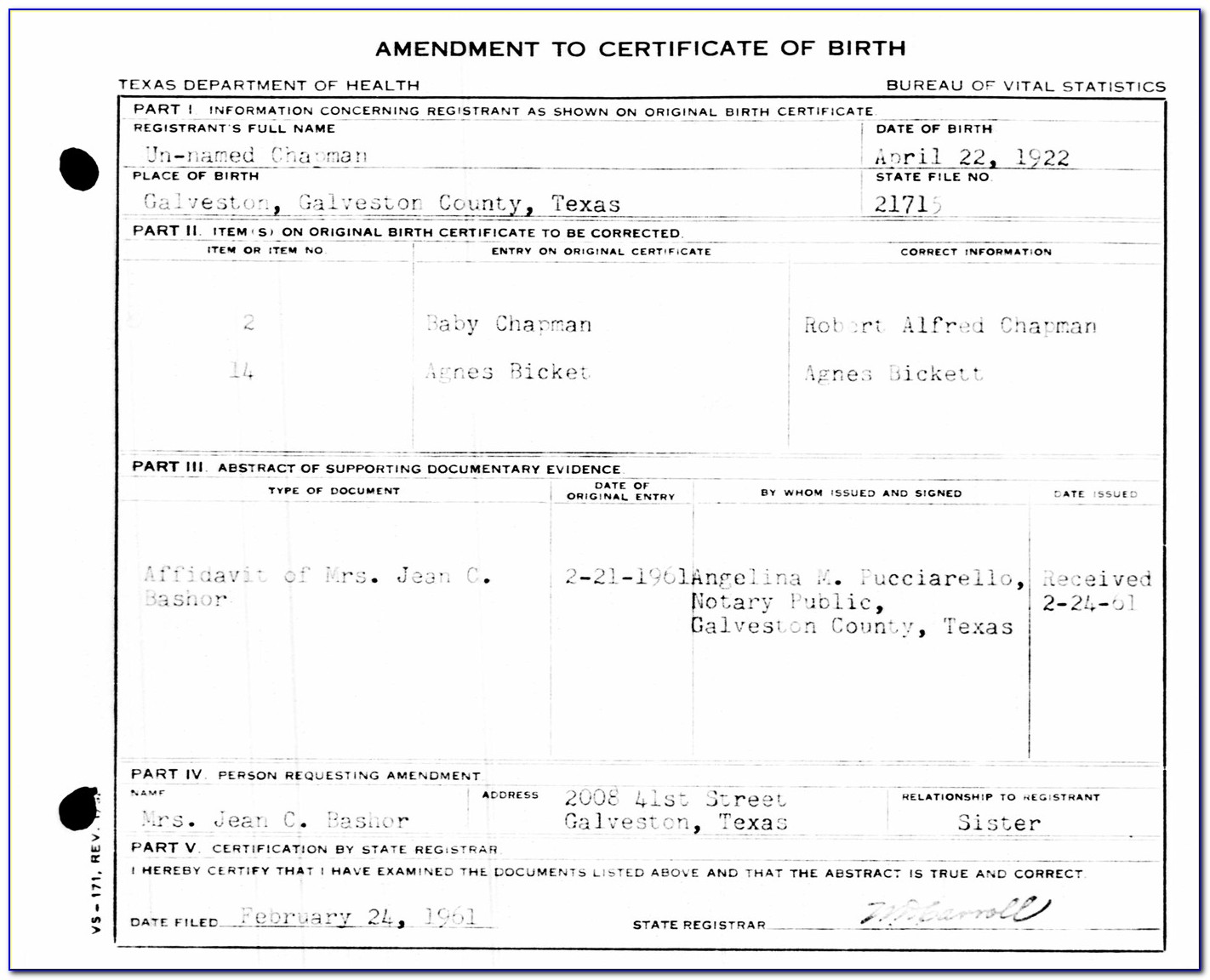 Misspelled Name On Birth Certificate Illinois