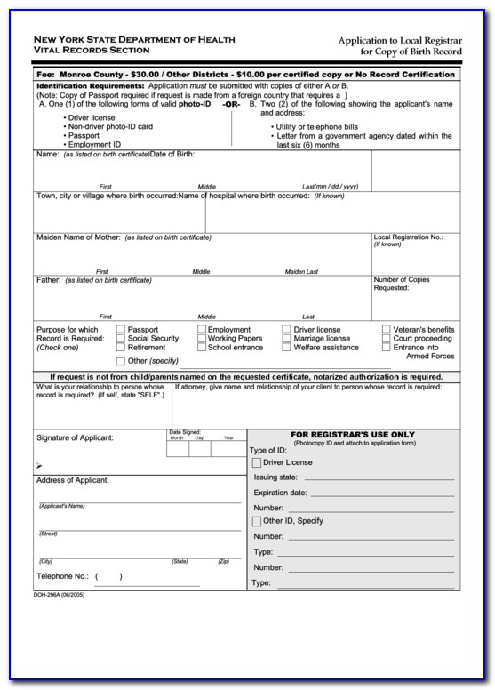 Monroe County Ny Birth Certificate Copy
