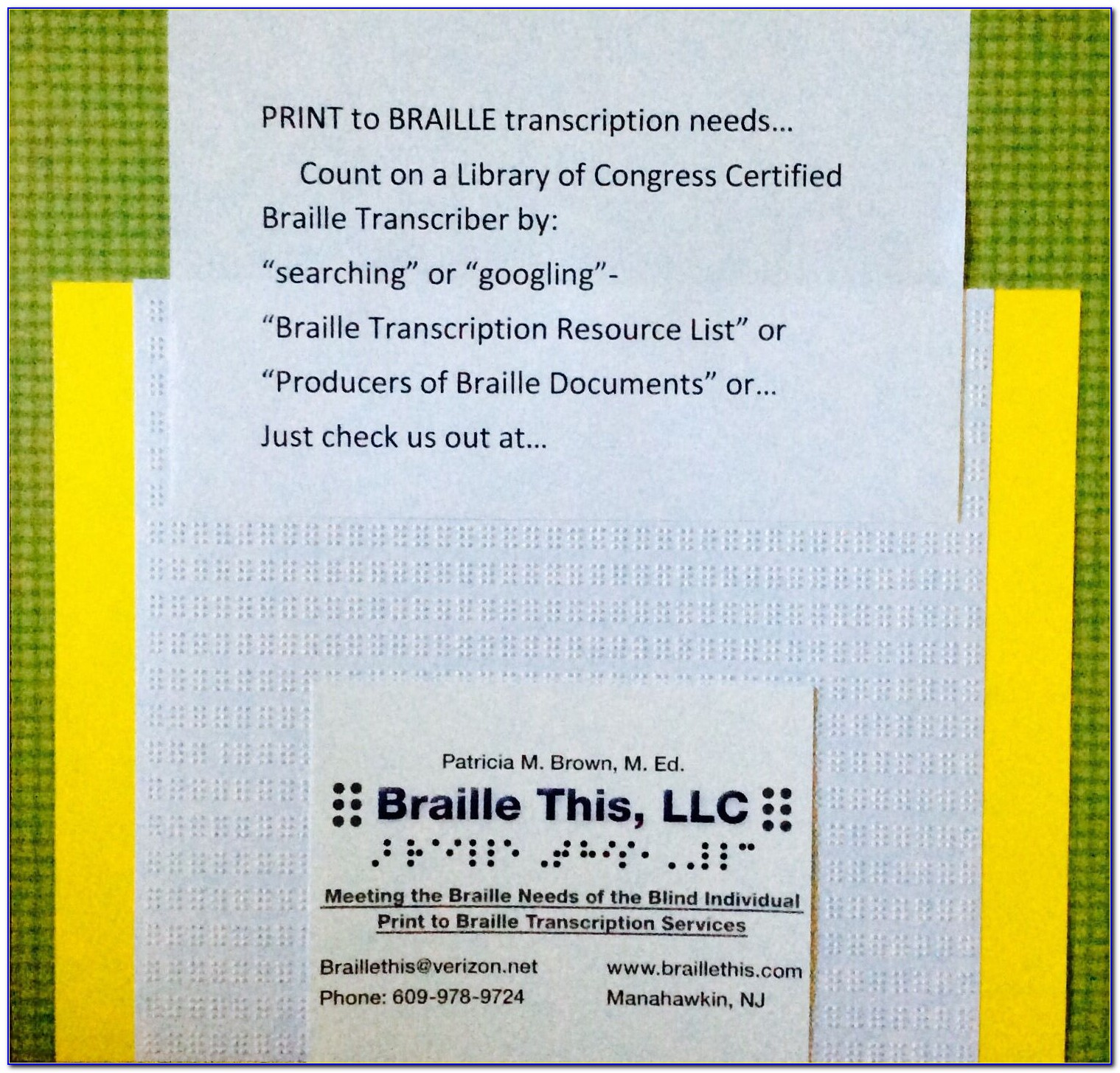 National Library Of Congress Braille Certification Program