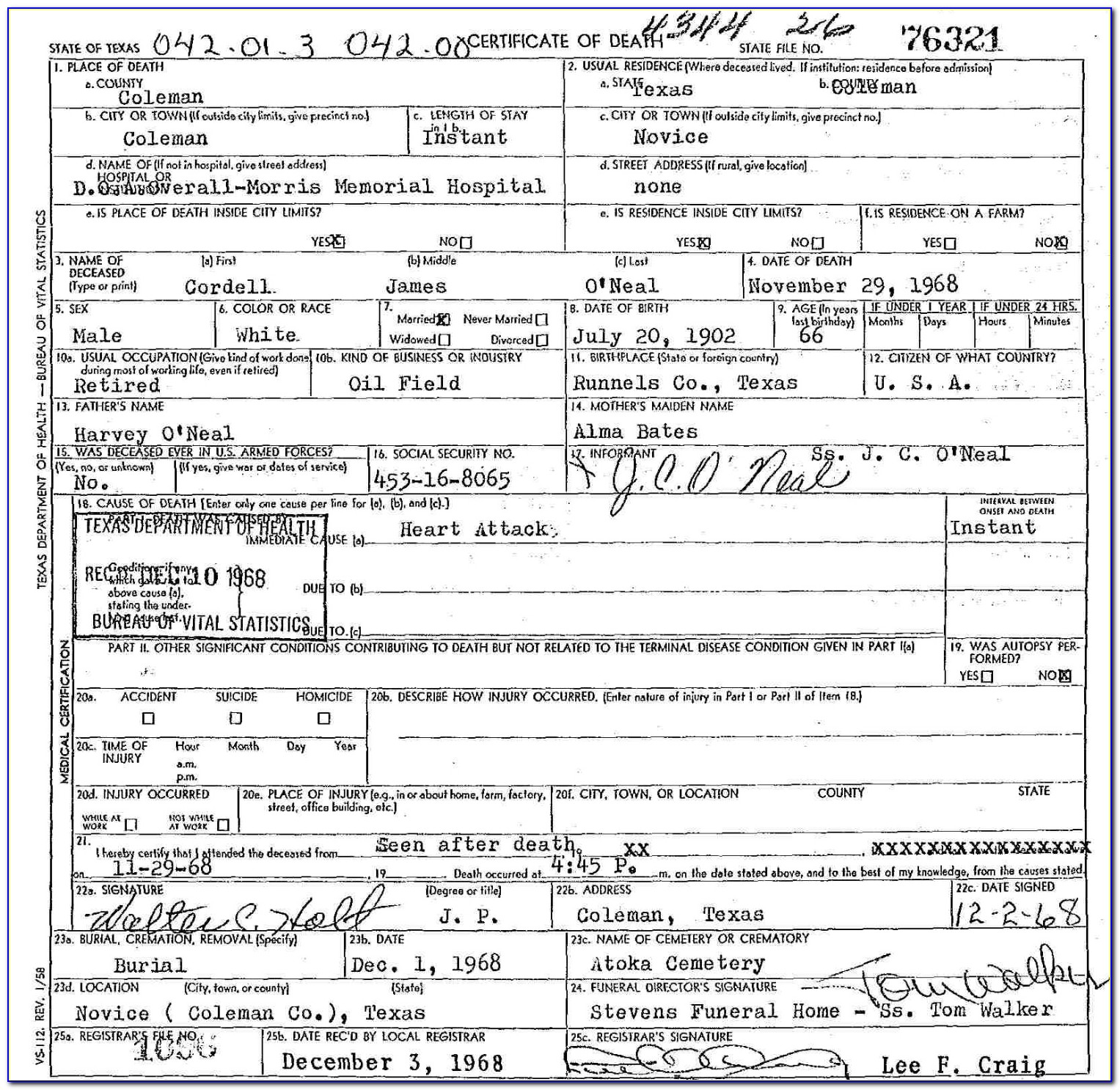 New Braunfels Birth Certificate