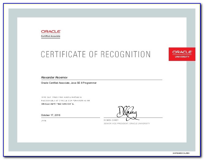 Oca Certification Java Se 8