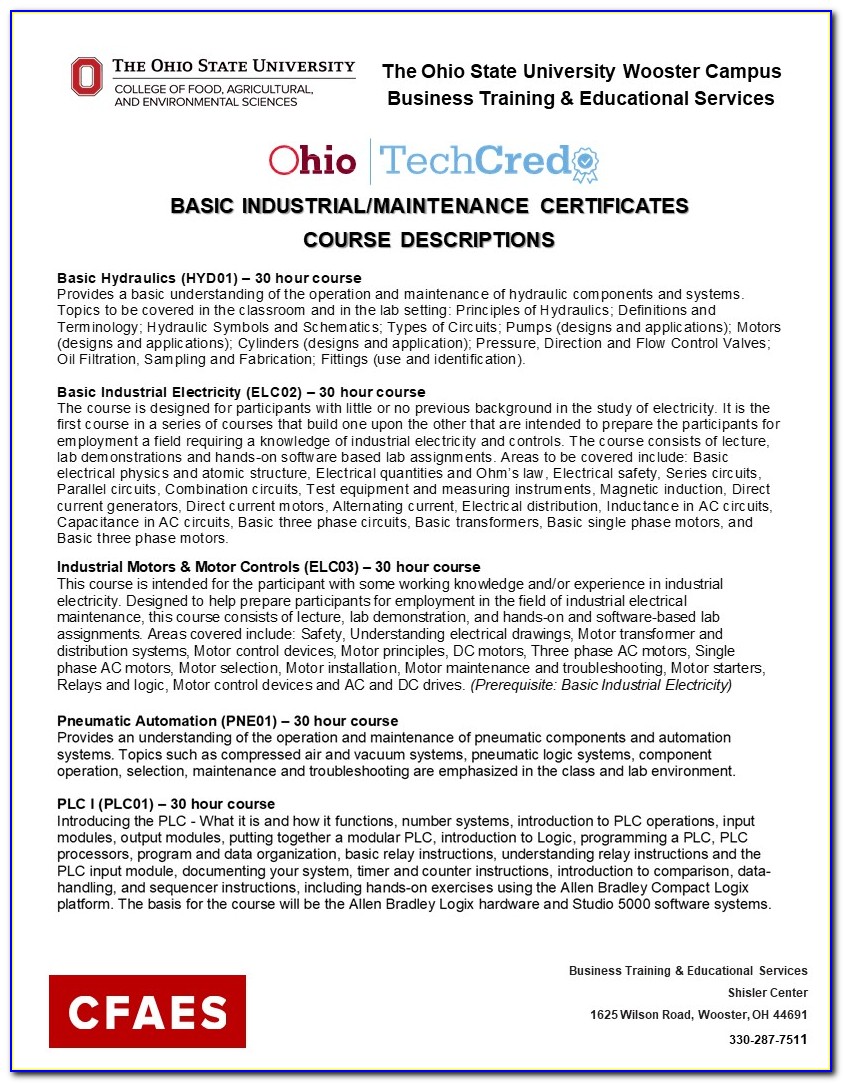 Ohio State University Certificate Programs
