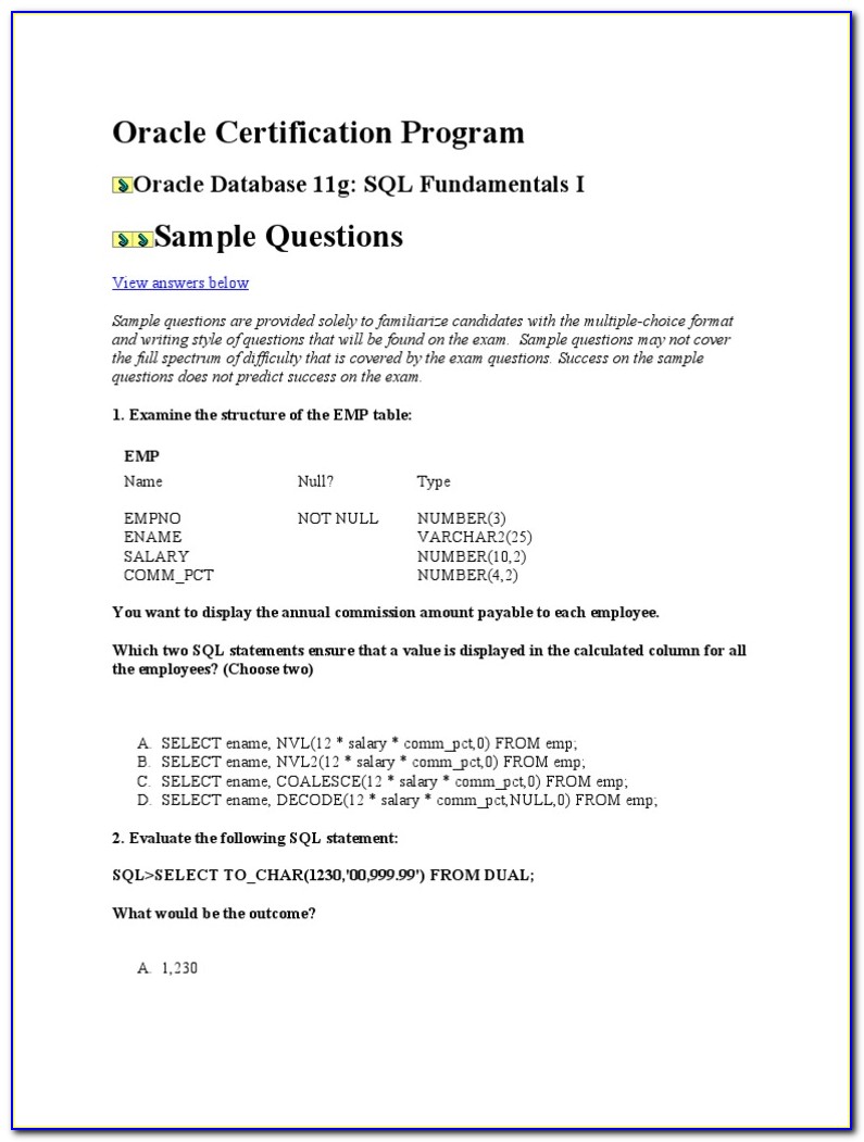 Oracle Oca Certification Exam Dates