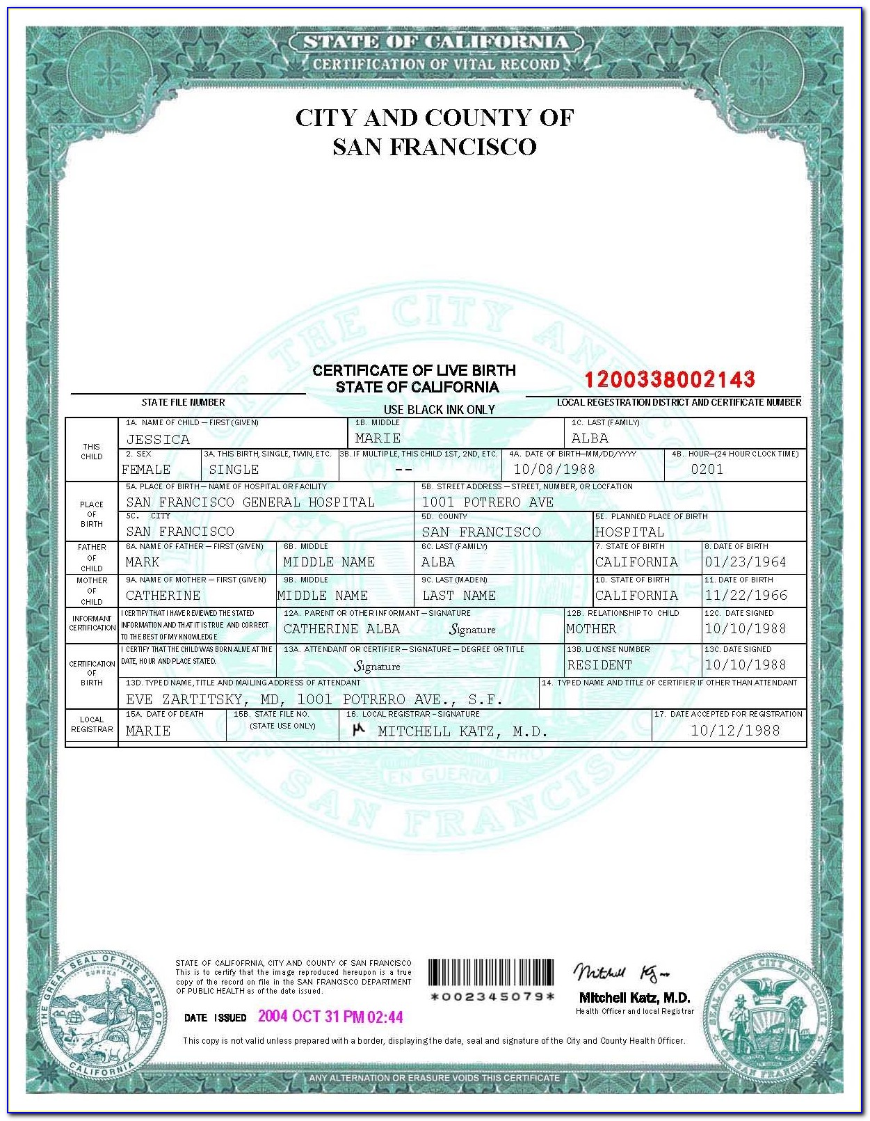 Oregon Birth Certificate Changes
