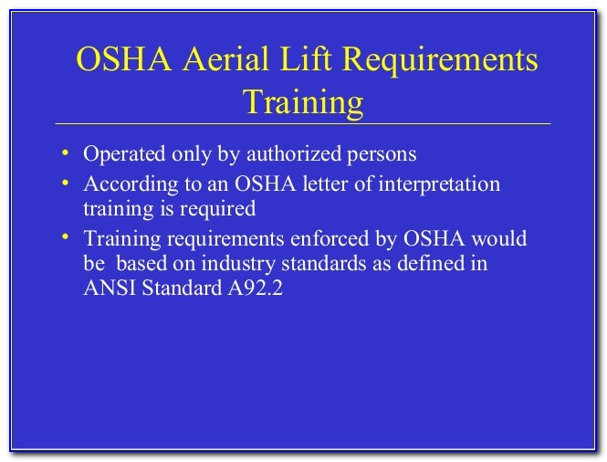 Osha Aerial Lift Certification Requirements