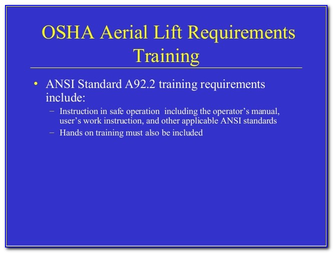 Osha Approved Aerial Lift Certification