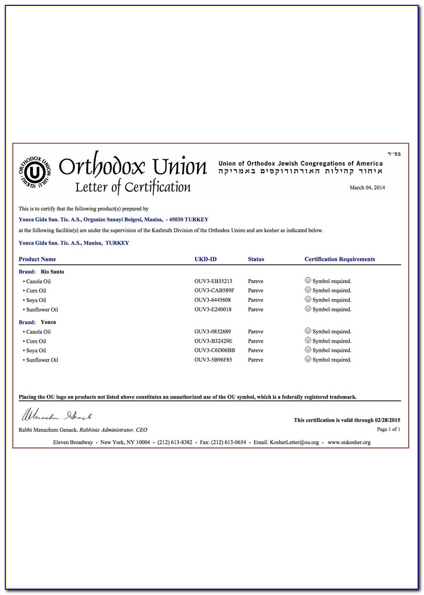 Ou Kosher Certification Cost