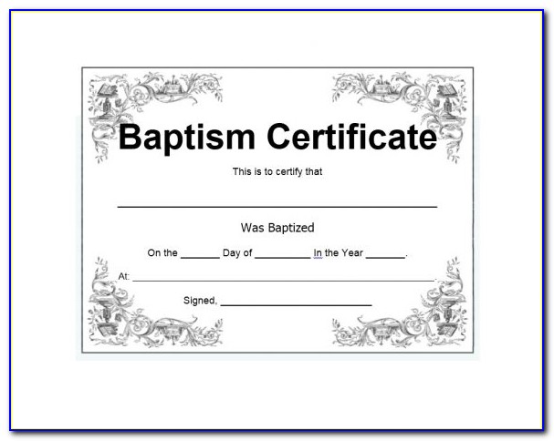 Pdf Fillable Baptism Certificate