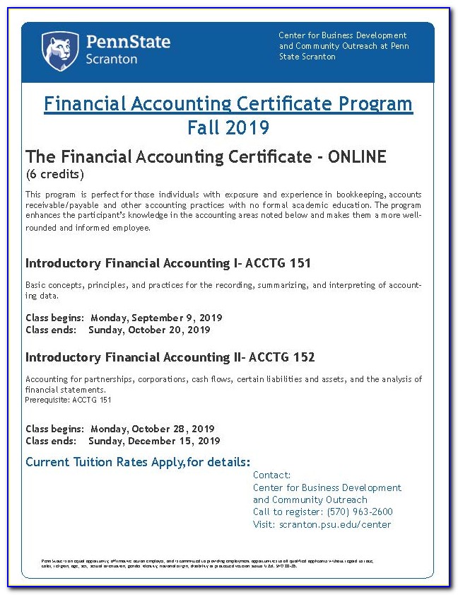 Penn State Accounting Certificate