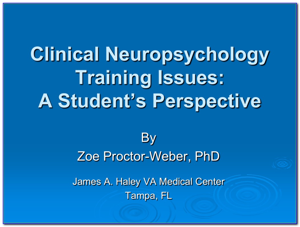 Postdoctoral Certificate Program In Neuropsychology
