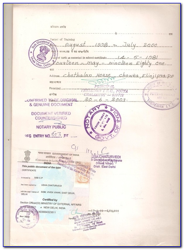 Process Apostille Birth Certificate India
