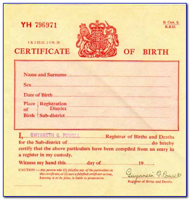 Replacement Birth Certificate Washington Dc