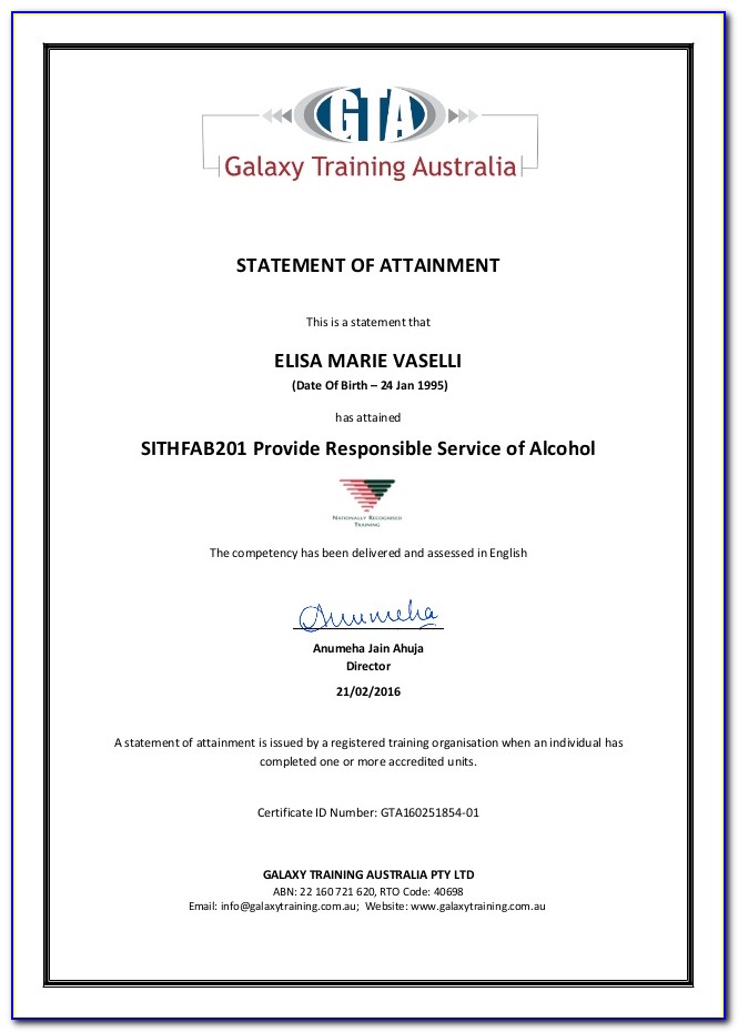 Rsa Queensland Online Certificate