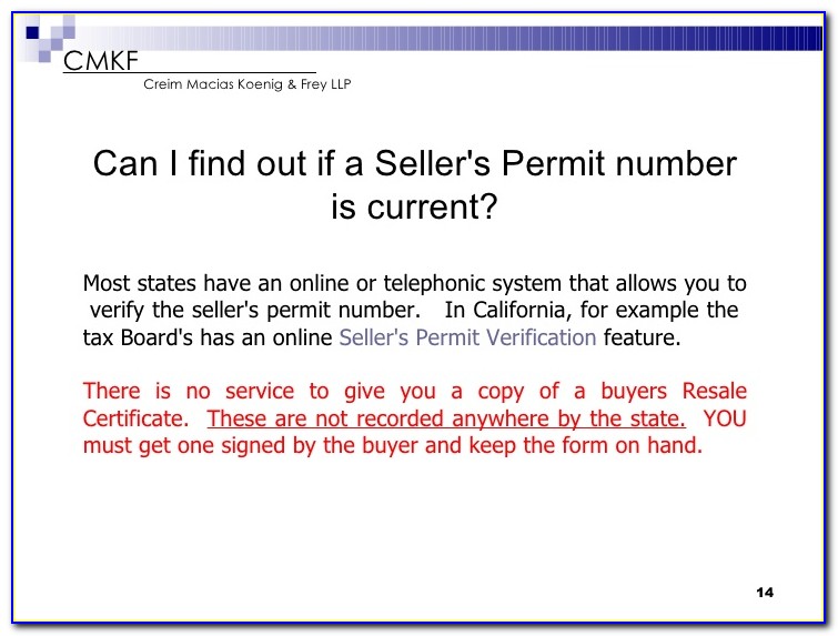 Seller's Permit Vs Resale License