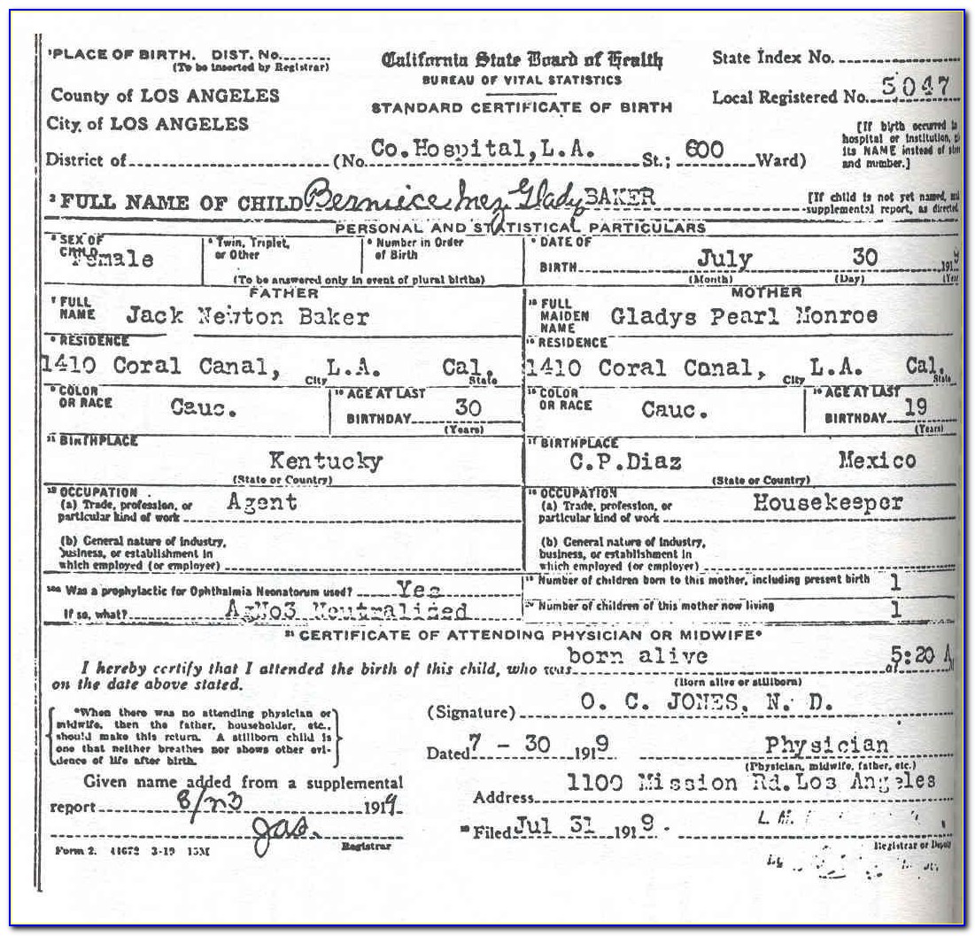 Shasta County Courthouse Birth Certificate