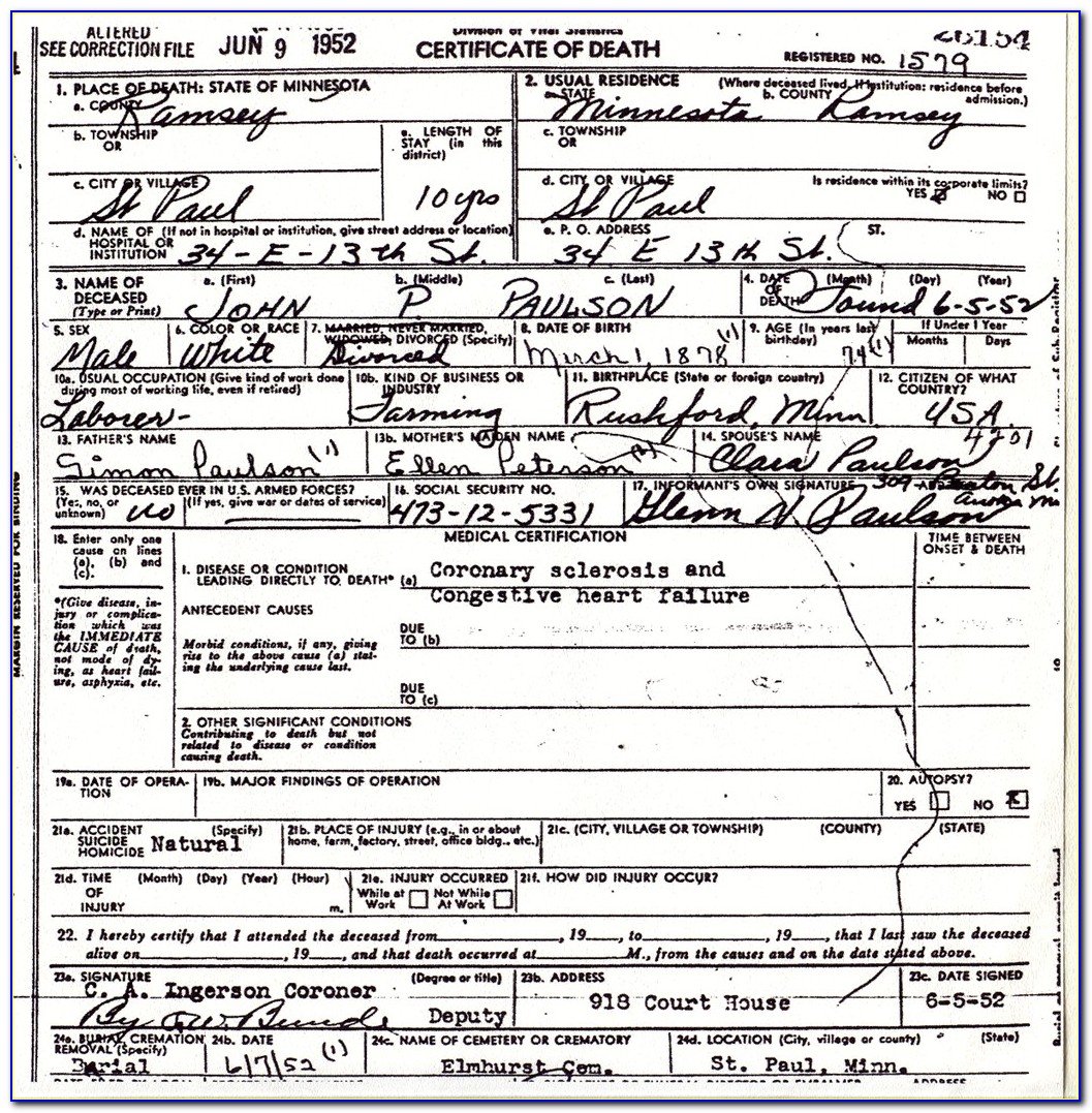 St Louis County Mn Death Certificates