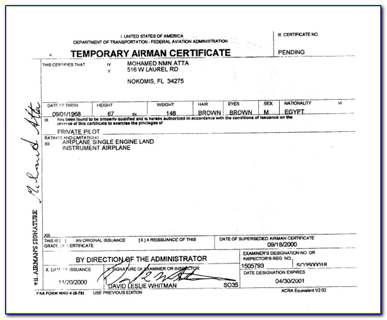 Temporary Airman Certificate Expiration
