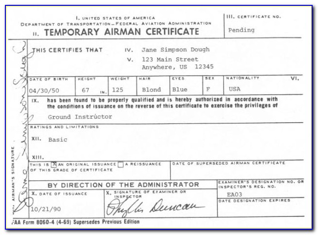 Temporary Airman Certificate Faa