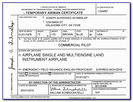 Temporary Airman Certificate Mechanic