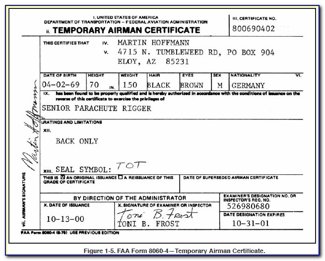 Temporary Airman Certificate Number Pending