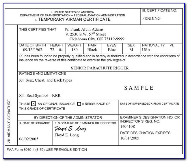 Temporary Airman Certificate Pdf