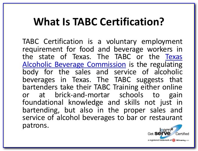 Texas Alcoholic Beverage Commission Seller Training Certification