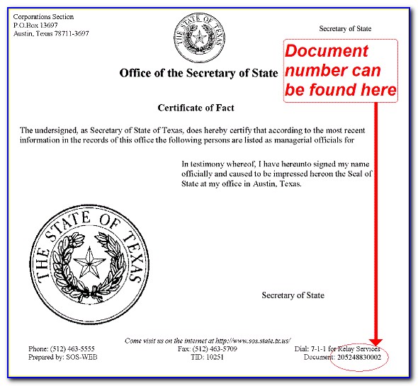 Texas Comptroller Certificate Of Good Standing
