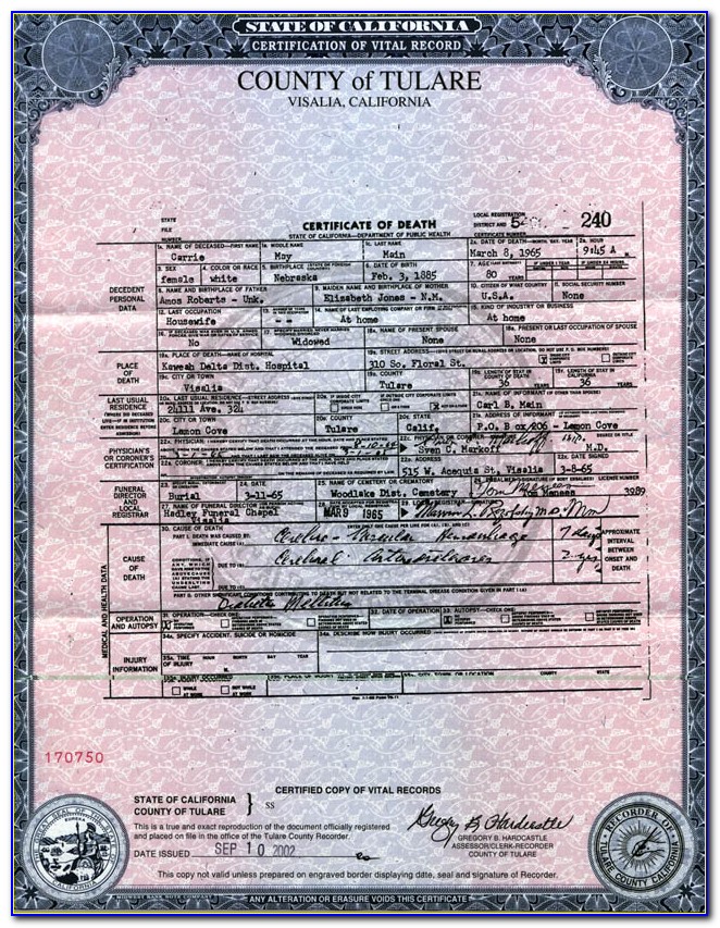 Tulare County Birth Certificate Request