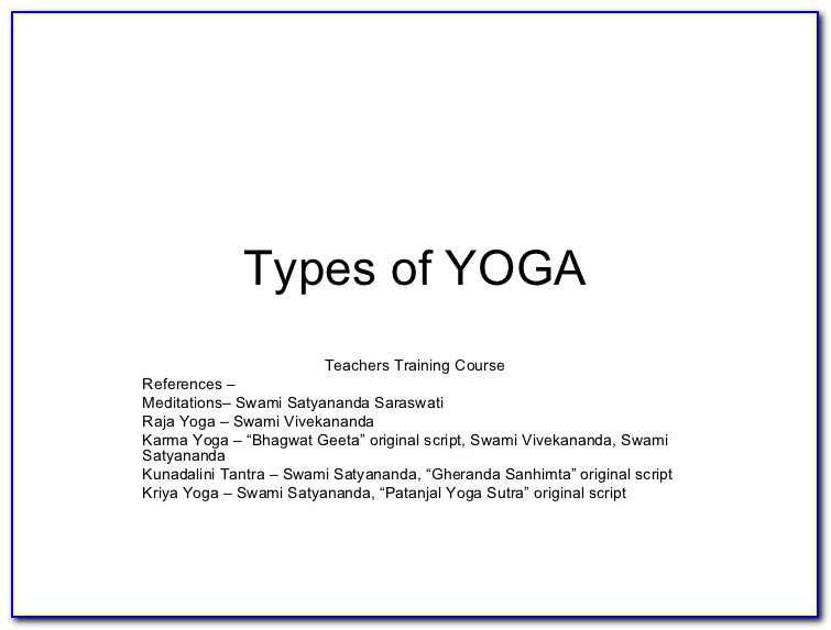 Types Of Yoga Teacher Certification