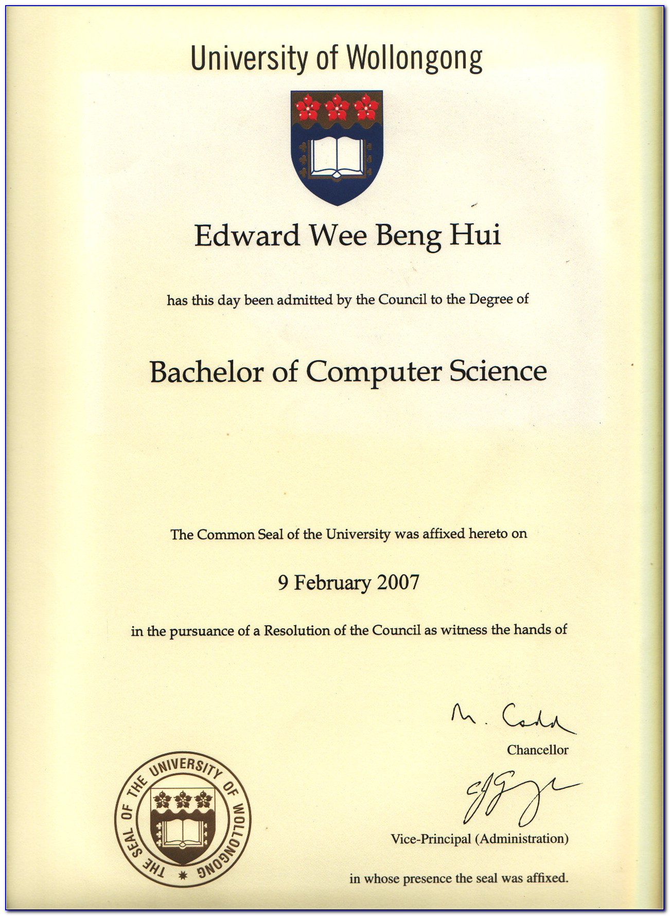 Uw Computer Science Certificate