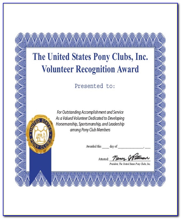 Volunteer Appreciation Certificate Template