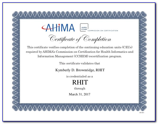 What Is Rhit Certification