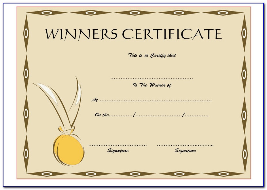 Winner Certificate Template Powerpoint
