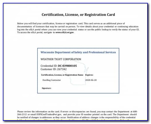 Wisconsin Dwelling Contractor Certification Renewal