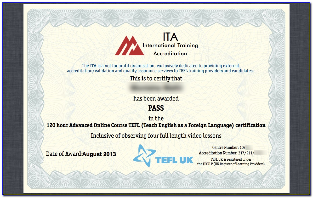 120 Hour Tefl Certification Course