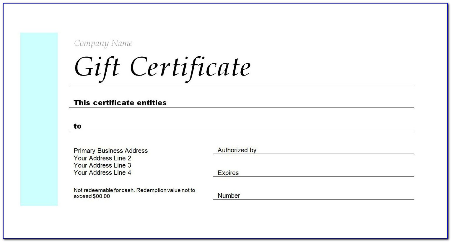5x7 Certificate Template