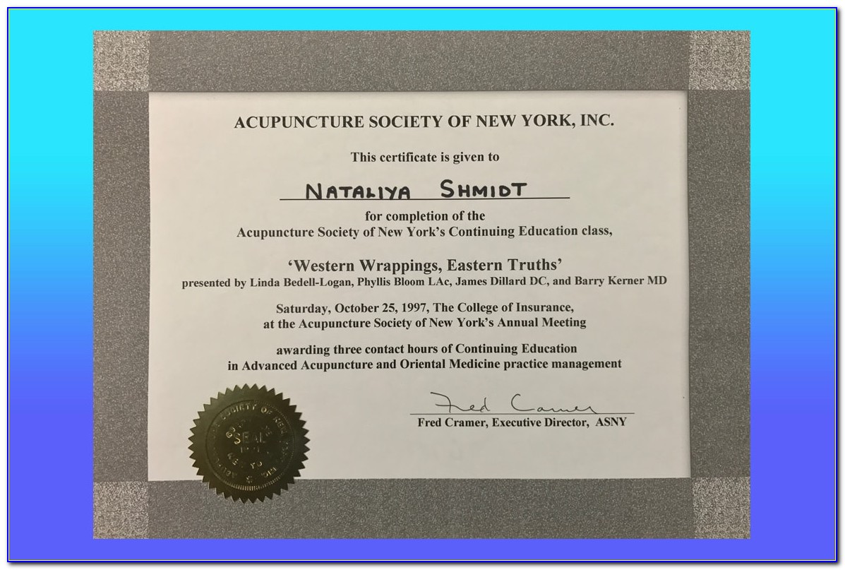 Acupuncture Certification Nyc
