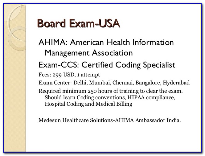 Ahima Certified Coding Specialist Exam Preparation